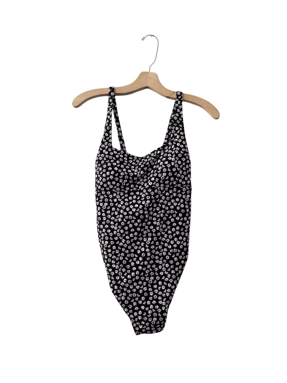 GAP Ditsy Floral Swimsuit One Piece Swimwear Black White Printed Modest